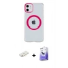 MARSİLYAN™- iPhone 11 Kılıf Pusula Form - Siyah Bilvis 5in1 5D Magic Hayalet Cam Ekran Koruyucu + Renkli Kamera Lens Koruma Cam - SI
