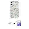 MARSİLYAN™- iPhone 11 Kılıf Pusula Form - Siyah Bilvis 5in1 5D Magic Hayalet Cam Ekran Koruyucu + Renkli Kamera Lens Koruma Cam - TU
