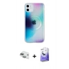 MARSİLYAN™- iPhone 11 Kılıf Pusula Form - Siyah Bilvis 5in1 5D Magic Hayalet Cam Ekran Koruyucu + Pers Alüminyum Kamera Lens - YL