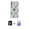 MARSİLYAN™- iPhone 11 Kılıf Pusula Form - Siyah Bilvis 5in1 5D Magic Hayalet Cam Ekran Koruyucu + Yeşil PVD Metal Kamera Lens