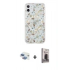 MARSİLYAN™- iPhone 11 Kılıf Pusula Form - Siyah Bilvis Hayalet Cam Ekran Koruyucu + Pers Alüminyum Kamera Lens - GI