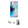 MARSİLYAN™- iPhone 11 Kılıf Pusula Form - Siyah Bilvis Hayalet Cam Ekran Koruyucu + Pers Alüminyum Kamera Lens - GD