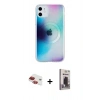MARSİLYAN™- iPhone 11 Kılıf Pusula Form - Siyah Bilvis Hayalet Cam Ekran Koruyucu + Pers Alüminyum Kamera Lens - KI