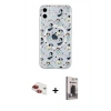 MARSİLYAN™- iPhone 11 Kılıf Pusula Form - Siyah Bilvis Hayalet Cam Ekran Koruyucu + Pers Alüminyum Kamera Lens - KI