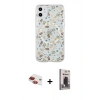 MARSİLYAN™- iPhone 11 Kılıf Pusula Form - Siyah Bilvis Hayalet Cam Ekran Koruyucu + Pers Alüminyum Kamera Lens - KI