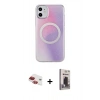 MARSİLYAN™- iPhone 11 Kılıf Pusula Form - Siyah Bilvis Hayalet Cam Ekran Koruyucu + Pers Alüminyum Kamera Lens - KI