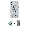 MARSİLYAN™- iPhone 11 Kılıf Pusula Form - Siyah Bilvis Hayalet Cam Ekran Koruyucu + Raze Metal Kamera Lens - MI