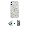 MARSİLYAN™- iPhone 11 Kılıf Pusula Form - Siyah Bilvis Hayalet Cam Ekran Koruyucu + Raze Metal Kamera Lens - MI