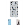 MARSİLYAN™- iPhone 11 Kılıf Pusula Form - Siyah Bilvis Hayalet Cam Ekran Koruyucu + Neon Fosforlu Kamera Lens - MI