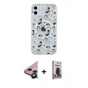 MARSİLYAN™- iPhone 11 Kılıf Pusula Form - Siyah Bilvis Hayalet Cam Ekran Koruyucu + Raze Metal Kamera Lens - SH