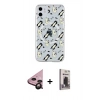 MARSİLYAN™- iPhone 11 Kılıf Pusula Form - Siyah Bilvis Hayalet Cam Ekran Koruyucu + Raze Metal Kamera Lens - SH