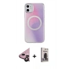 MARSİLYAN™- iPhone 11 Kılıf Pusula Form - Siyah Bilvis Hayalet Cam Ekran Koruyucu + Raze Metal Kamera Lens - SH