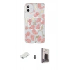 MARSİLYAN™- iPhone 11 Kılıf Pusula Form - Siyah Bilvis Hayalet Cam Ekran Koruyucu + Renkli Kamera Lens Koruma Cam - SI