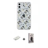 MARSİLYAN™- iPhone 11 Kılıf Pusula Form - Siyah Bilvis Hayalet Cam Ekran Koruyucu + Renkli Kamera Lens Koruma Cam - SI