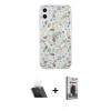 MARSİLYAN™- iPhone 11 Kılıf Pusula Form - Siyah Bilvis Hayalet Cam Ekran Koruyucu + Kamera Lens Koruma Cam - SF