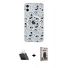 MARSİLYAN™- iPhone 11 Kılıf Pusula Form - Siyah Bilvis Hayalet Cam Ekran Koruyucu + Kamera Lens Koruma Cam - SF