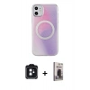 MARSİLYAN™- iPhone 11 Kılıf Pusula Form - Siyah Bilvis Hayalet Cam Ekran Koruyucu + PVD Metal Kamera Lens - SH