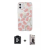 MARSİLYAN™- iPhone 11 Kılıf Pusula Form - Siyah Bilvis Hayalet Cam Ekran Koruyucu + PVD Metal Kamera Lens - SH