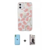 MARSİLYAN™- iPhone 11 Kılıf Pusula Form - Siyah Bilvis Hayalet Cam Ekran Koruyucu + Neon Fosforlu Kamera Lens - YL