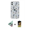 MARSİLYAN™- iPhone 11 Kılıf Pusula Form - Siyah Buffer Cam Ekran Koruyucu + Kırmızı Raze Metal Kamera Lens