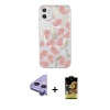 MARSİLYAN™- iPhone 11 Kılıf Pusula Form - Siyah Buffer Cam Ekran Koruyucu + Raze Metal Kamera Lens - MR