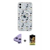MARSİLYAN™- iPhone 11 Kılıf Pusula Form - Siyah Buffer Cam Ekran Koruyucu + Raze Metal Kamera Lens - MR