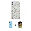 MARSİLYAN™- iPhone 11 Kılıf Pusula Form - Siyah Buffer Cam Ekran Koruyucu + Neon Fosforlu Kamera Lens - TU