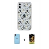 MARSİLYAN™- iPhone 11 Kılıf Pusula Form - Siyah Buffer Cam Ekran Koruyucu + Neon Fosforlu Kamera Lens - TU
