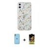 MARSİLYAN™- iPhone 11 Kılıf Pusula Form - Siyah Buffer Cam Ekran Koruyucu + Neon Fosforlu Kamera Lens - YL