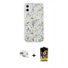 MARSİLYAN™- iPhone 11 Kılıf Pusula Form - Siyah Buffer Cam Ekran Koruyucu + Pers Alüminyum Kamera Lens - GD