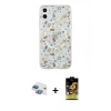 MARSİLYAN™- iPhone 11 Kılıf Pusula Form - Siyah Buffer Cam Ekran Koruyucu + Pers Alüminyum Kamera Lens - GI