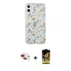 MARSİLYAN™- iPhone 11 Kılıf Pusula Form - Siyah Buffer Cam Ekran Koruyucu + Pers Alüminyum Kamera Lens - KI