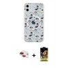 MARSİLYAN™- iPhone 11 Kılıf Pusula Form - Siyah Buffer Cam Ekran Koruyucu + Pers Alüminyum Kamera Lens - KI