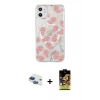 MARSİLYAN™- iPhone 11 Kılıf Pusula Form - Siyah Buffer Cam Ekran Koruyucu + Pers Alüminyum Kamera Lens - LT