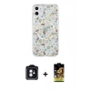 MARSİLYAN™- iPhone 11 Kılıf Pusula Form - Siyah Buffer Cam Ekran Koruyucu + PVD Metal Kamera Lens - MI