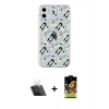 MARSİLYAN™- iPhone 11 Kılıf Pusula Form - Siyah Buffer Cam Ekran Koruyucu + Kamera Lens Koruma Cam - SF