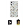 MARSİLYAN™- iPhone 11 Kılıf Pusula Form - Siyah Buffer Cam Ekran Koruyucu + PVD Metal Kamera Lens - TU