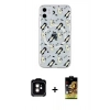 MARSİLYAN™- iPhone 11 Kılıf Pusula Form - Siyah Buffer Cam Ekran Koruyucu + PVD Metal Kamera Lens - TU
