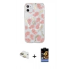 MARSİLYAN™- iPhone 11 Kılıf Pusula Form - Siyah Buffer Hayalet Cam Ekran Koruyucu + Pers Alüminyum Kamera Lens - GD