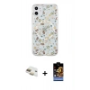 MARSİLYAN™- iPhone 11 Kılıf Pusula Form - Siyah Buffer Hayalet Cam Ekran Koruyucu + Pers Alüminyum Kamera Lens - GD