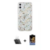 MARSİLYAN™- iPhone 11 Kılıf Pusula Form - Siyah Buffer Hayalet Cam Ekran Koruyucu + Kamera Lens Koruma Cam - SF