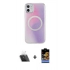 MARSİLYAN™- iPhone 11 Kılıf Pusula Form - Siyah Buffer Hayalet Cam Ekran Koruyucu + Kamera Lens Koruma Cam - SF