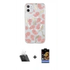 MARSİLYAN™- iPhone 11 Kılıf Pusula Form - Siyah Buffer Hayalet Cam Ekran Koruyucu + Kamera Lens Koruma Cam - SF