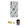 MARSİLYAN™- iPhone 11 Kılıf Pusula Form - Siyah Buffer Hayalet Cam Ekran Koruyucu + Kırmızı Rainbow Kamera Lens Koruma Cam