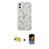 MARSİLYAN™- iPhone 11 Kılıf Pusula Form - Siyah Buffer Hayalet Cam Ekran Koruyucu + Kırmızı Rainbow Kamera Lens Koruma Cam