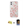 MARSİLYAN™- iPhone 11 Kılıf Pusula Form - Siyah Buffer Hayalet Cam Ekran Koruyucu + Kırmızı Rainbow Kamera Lens Koruma Cam