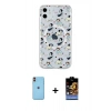 MARSİLYAN™- iPhone 11 Kılıf Pusula Form - Siyah Buffer Hayalet Cam Ekran Koruyucu + Neon Fosforlu Kamera Lens - TU