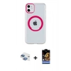 MARSİLYAN™- iPhone 11 Kılıf Pusula Form - Siyah Buffer Hayalet Cam Ekran Koruyucu + Pers Alüminyum Kamera Lens - GI