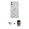 MARSİLYAN™- iPhone 11 Kılıf Pusula Form - Siyah Buffer Hayalet Cam Ekran Koruyucu + Pers Alüminyum Kamera Lens - KI