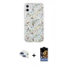 MARSİLYAN™- iPhone 11 Kılıf Pusula Form - Siyah Buffer Hayalet Cam Ekran Koruyucu + Pers Alüminyum Kamera Lens - LT